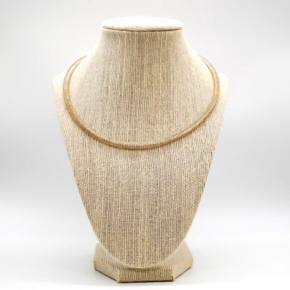 Leslie's 14K Two-tone Polished Mesh Stretch Necklace - Picture 8 of 11